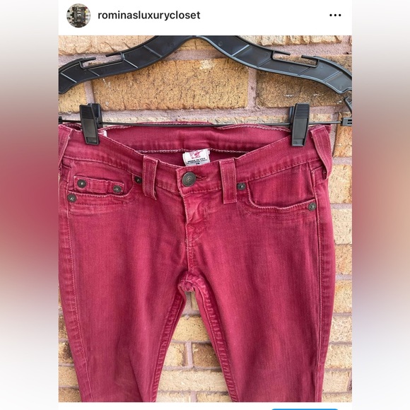 True Religion Skinny maroon Jeans - Picture 2 of 9